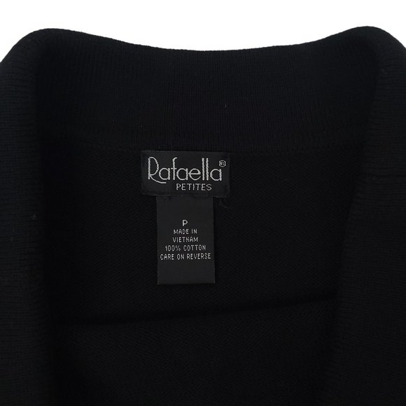 Rafaella Cotton Sweater Womens Size M Petite Round Neck Top Black - Picture 9 of 10